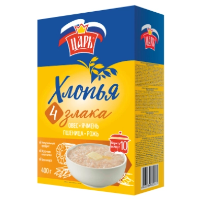 4 злака хлопья овсяные 