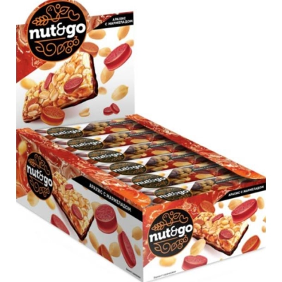 Nut N Go арахис и мармелад 42гр 1*18 (КВК506) батончик Яшкино
