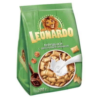 Leonardo 250гр 1*10 (КВР148) подушечки с шоколадной начинкой