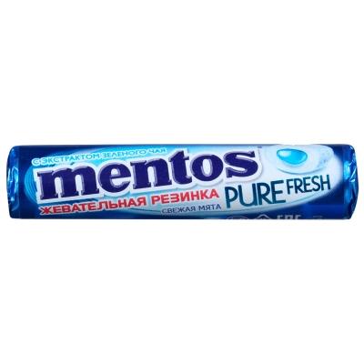Ментос Pure Fresh 15,5гр 1*24 СВЕЖАЯ МЯТА Жевательная резинка с начинкой