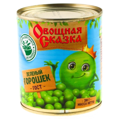 Горошек зел. Овощная Сказка 310г 1*15 ж/б  гост