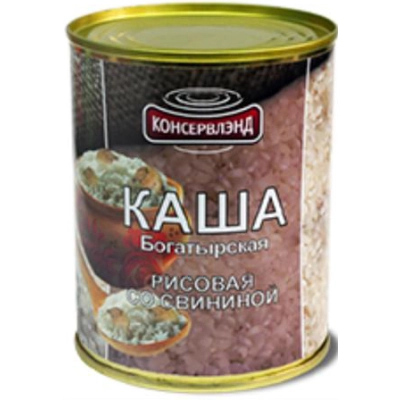 КАША рисовая со свининой  340гр 1*6 Консервленд