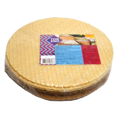 Коржи вафельные 120 гр 1*20 Двухцветные кругл.