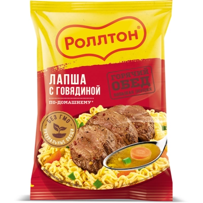 Роллтон 85гр 1*40 Говядина брикет Лапша б\п