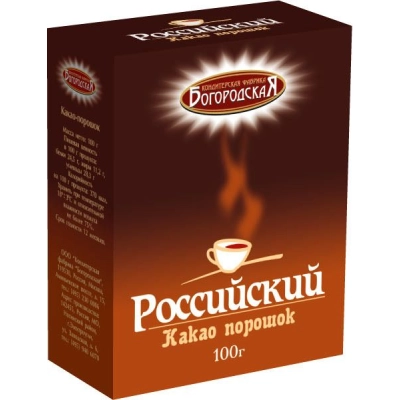 Какао порошок РОССИЙСКИЙ 100гр 1*24 КФ Богородская