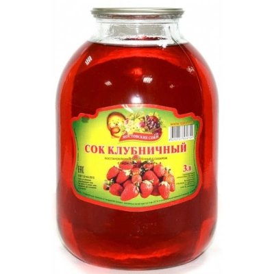 Сок стекло 3л 1*4 Земляничный
