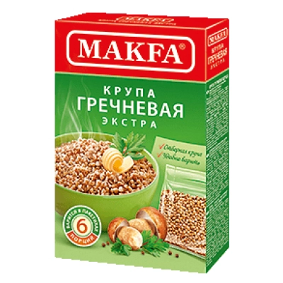 Греча экстра д/варки 400г (6порций) 1*9 Макфа