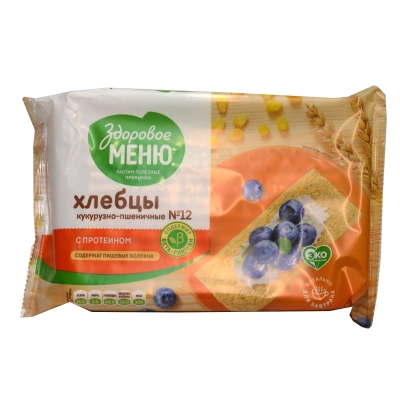Хлебцы Здоровое Меню 90гр 1*20 №12 кукурузно-пшеничные с протеином (405)
