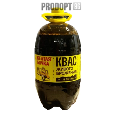 КВАС Жёлтая бочка 1.5л 1*6 натур. брожения 1,2%