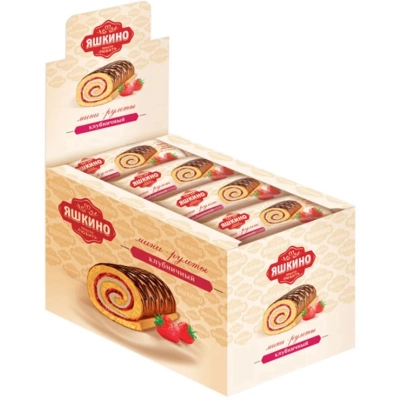 Мини-рулеты Яшкино 35гр 1*12 клубника (МБ424)
