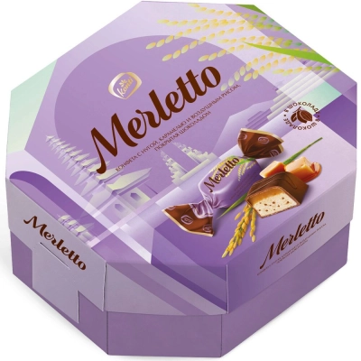 Merletto 150гр 1*18 Воздушный рис с карамелью