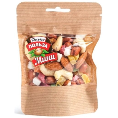Смесь №1 (орехи, сухофрукты) 50гр 1*20 Только польза