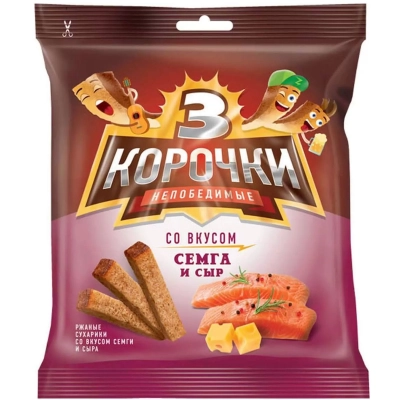 3 корочки 40гр 1*60 сухарики