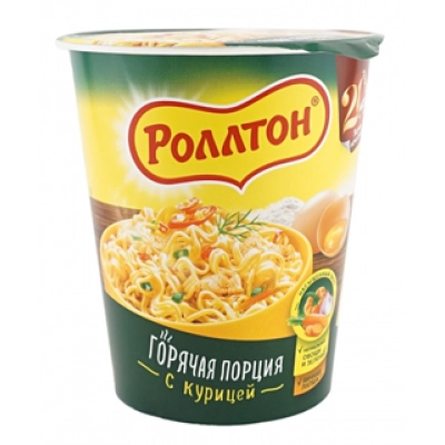 Роллтон 70гр 1*24 Курица СТАКАН Лапша б\п