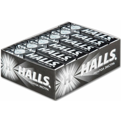 ХОЛЛС 25гр 1*12 Ментол Экстра (черный)
