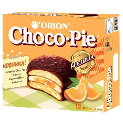 Чоко Пай Орион (12шт) 1*8 Апельсин 360гр