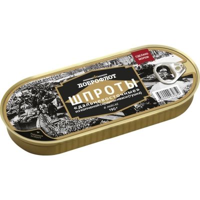 Шпроты ДОБРОФЛОТ 190гр 1*24 д/восточные Ключ