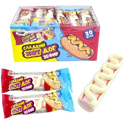 Зефир Сладкий хот-дог 13гр 1*30