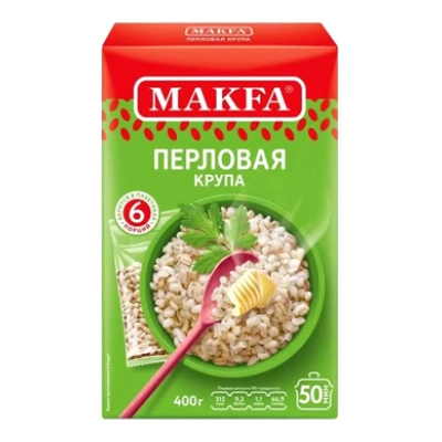 Перловая 400гр (6 порций) 1*9 Макфа ШТУЧНО