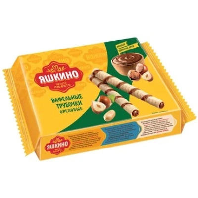 Яшкино Трубочки вафельные (КВ328) 190гр 1*24 ОРЕХ