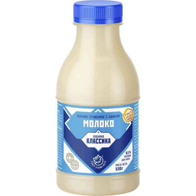 Молоко сгущ. ПЭТ 530гр 1*6 г.Рудня Любимая классика