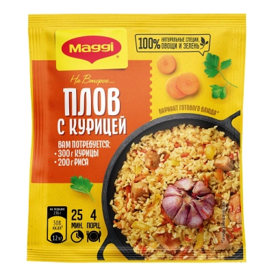 На второе (7282) Плов с курицей 24гр 1*12 Магги