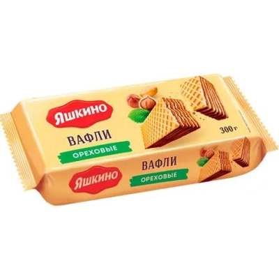 Яшкино ВАФЛИ 300гр 1*15 ОРЕХОВЫЕ (ЯВ164)