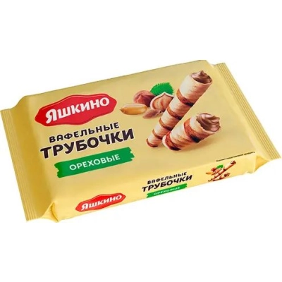 Яшкино Трубочки вафельные (КВ328) 190гр 1*24 ОРЕХ