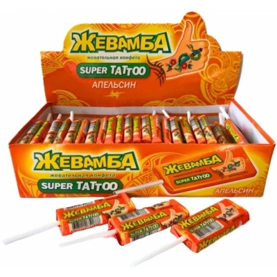 Жевамба супер тату 10гр 1*50 Жевательная конфета