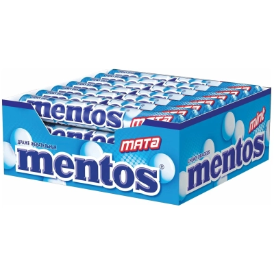 Ментос 37,5гр 1*24 Мята Жевательная конфета