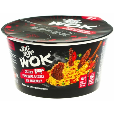 Биг Бон 85гр 1*24 WOK говядина острая ПО-КИТАЙСКИ Лапша б/п