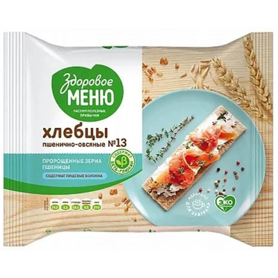 Хлебцы Здоровое Меню 90гр 1*20 №13 овсяные (407)