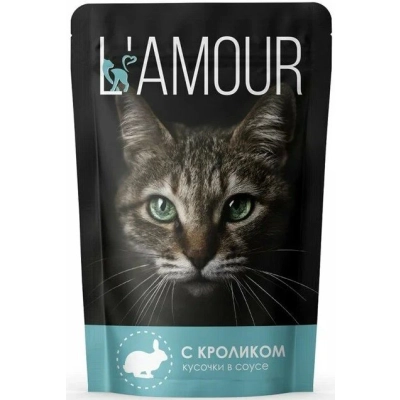 L*AMOUR корм для кошек 75гр 1*28 Кролик соус