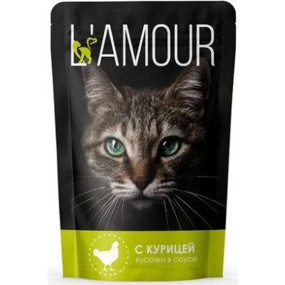 L*AMOUR корм для кошек 75гр 1*28 Курица соус