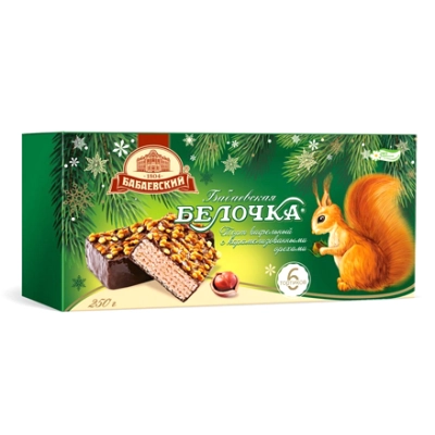 Торт вафельный Бабаевская Белочка 250гр 1*6