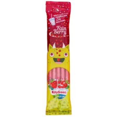Трубочка для молока КЛУБНИКА 30гр 1*14 Fain Berry