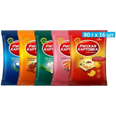 Русская Картошка 80г 1*16 АССОРТИ Чипсы