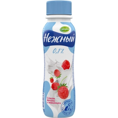 Нежный 285гр 0,1% 1*6 Питьевой Малина и земляника