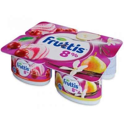 Фруттис йогурт 8% 115гр 1*16  виш пломбир,гр ваниль