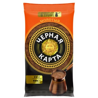 Чёрная карта молотый для турки 100гр 1*24