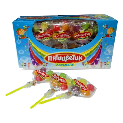 Пятицветик 12гр 1*30 карамель на палочке
