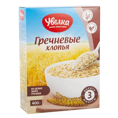 Хлопья Гречневые 400гр 1*6 Увелка (860)