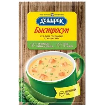 Суп-пюре б\п Доширак 17гр 1*24 гороховый с сухариками