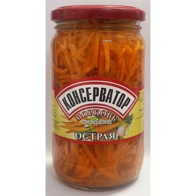 Морковь по-корейски 350гр 1*12 Острая Консерватор ст/б