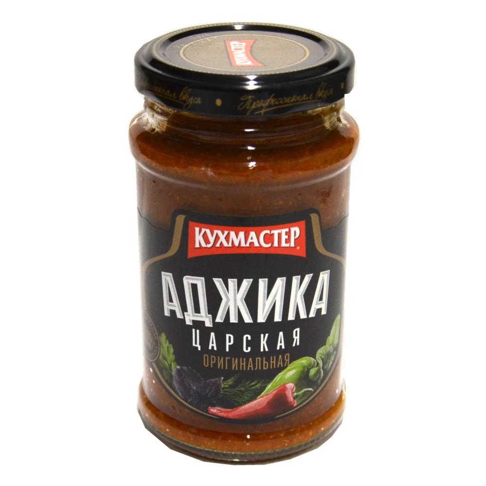 Аджика Кухмастер 190гр 1*12 Царская ст/б — Продопт96 Аджика Кухмастер 190гр 1*12 Царская ст/б