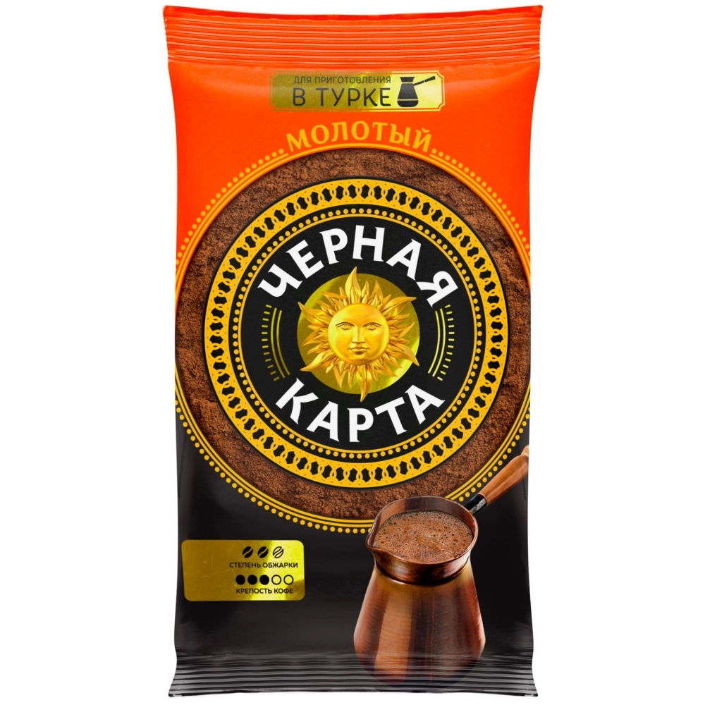 Чёрная карта молотый для турки 250гр 1*12 Кофе молотый
