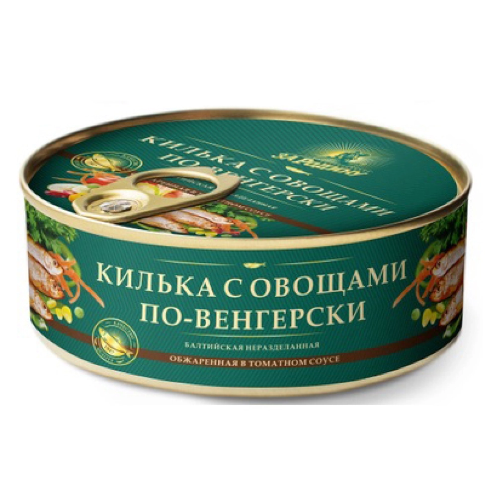КИЛЬКА в т/c с овощ.по-венгерски 240гр 1*18 За Родину — Продопт96 КИЛЬКА в т/c с овощ.по-венгерски 240гр 1*18 За Родину