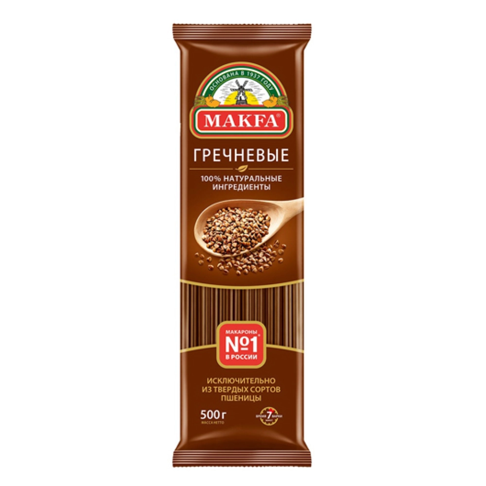 МАКФА 500гр 1*20 Спагетти гречневая (531-5) вермишель длинная