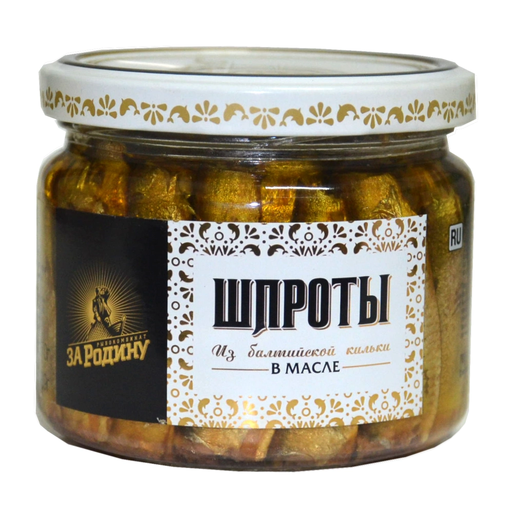 Шпроты 270гр 1*12 За Родину СТЕКЛО