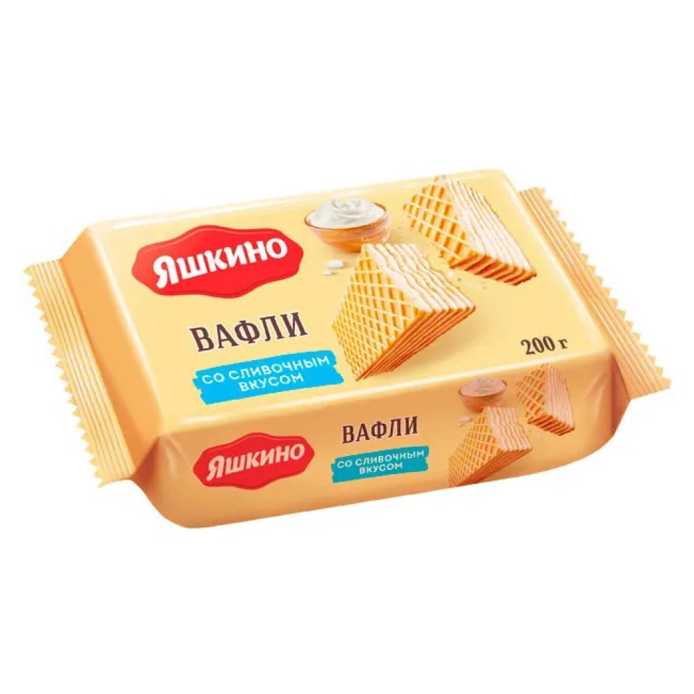 Яшкино ВАФЛИ 200гр 1*24 СЛИВОЧНЫЕ (ЯВ165)